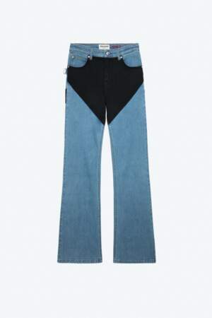 Jean large en denim bleu et empiècements contrastés en noir Emila, Zadig & Voltaire, 315€