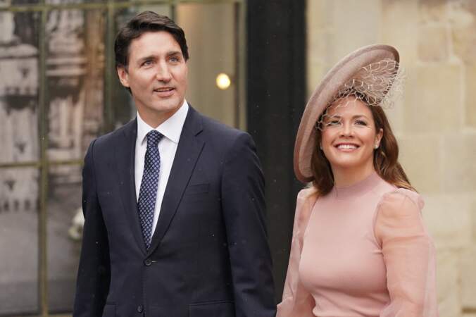 Justin Trudeau et Sophie Grégoire-Trudeau à la cérémonie de couronnement du roi d'Angleterre à l'abbaye de Westminster de Londres, en mai 2023.