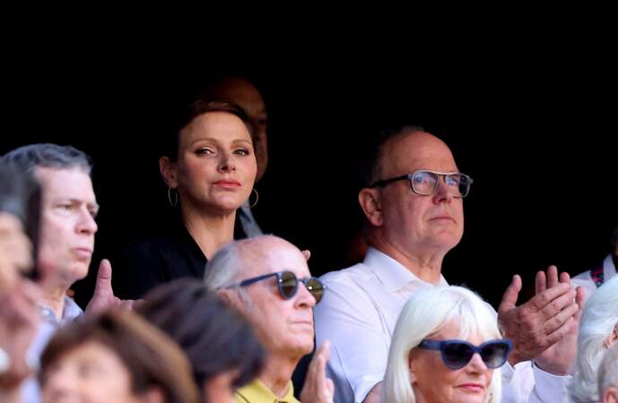 Le couple princier a pris place dans les tribunes du stade Vélodrome à Marseille juste avant le coup d'envoi du match