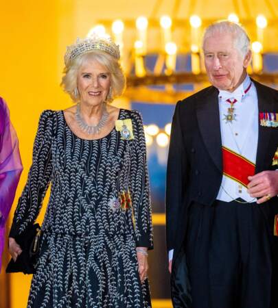 Charles III et Camilla au dîner d'état donné par le président allemand Frank Walter Steinmeier et sa femme Elke au Château Bellevue à Berlin le 29 mars 2023