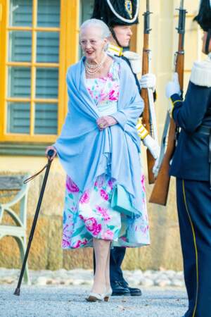 La reine Margrethe II de Danemark au théâtre du château de Drottningholm pour la représentation du Royal Opera Jubilee Theatre, le 14 septembre 2023
