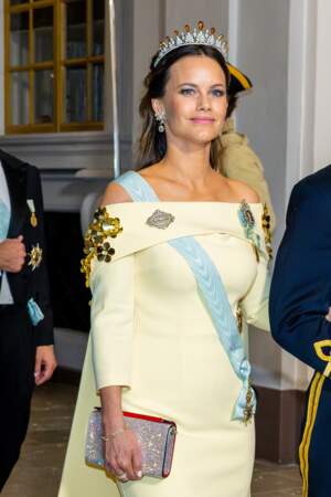 La princesse Sofia de Suède au dîner de gala pour le jubilé du roi Carl XVI Gustav de Suède au Palais royal de Stockholm