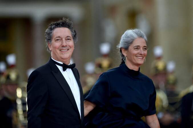 Guillaume Gallienne et sa femme Amandine arrivent au dîner d'État organisé à Versailles en l'honneur du roi Charles III et Camilla, ce mercredi 20 septembre 2023 