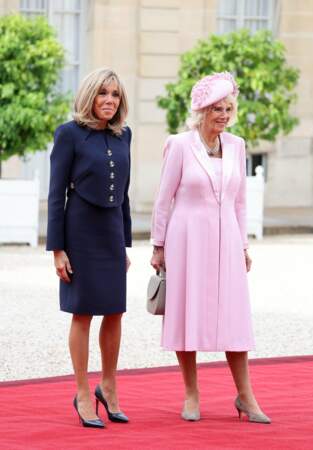 Sortie - Le roi Charles III d'Angleterre et la reine consort Camilla Parker Bowles reçus au palais de l'Elysée à Paris par Emmanuel Macron et sa femme Brigitte, à l'occasion de leur visite officielle de 3 jours en France
