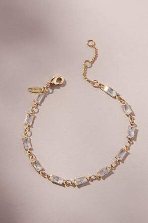 Bracelet chaîne rectangulaire plaqué or, Anthropologie, 30€