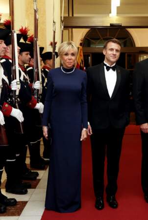 Emmanuel Macron et sa femme Brigitte Macron au dîner d'état organisé par le président de la Confédération suisse à Berne