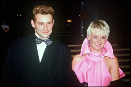 Pierre Sled et Sophie Davant, lors de la soirée des 7 d'Or, en 1993. 
