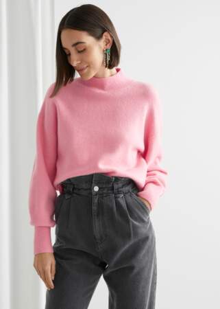Pull en maille coupe droite avec col montant, 39€, & Other Stories