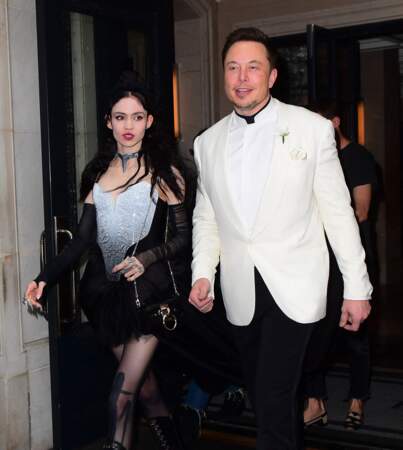 Elon Musk et Grimes lors du Met Gala de New York le 7 mai 2018