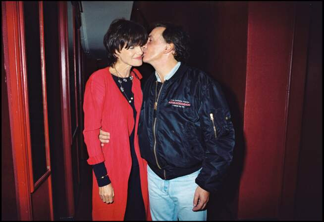 Michel Sardou et Anne-Marie Perier à la sortie Gymnase en 1999