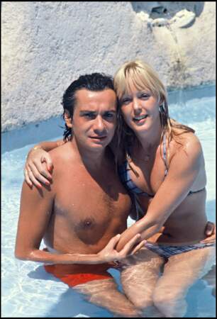 Michel Sardou et sa femme Babette à Saint-Tropez en 1978