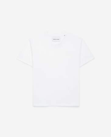 T-shirt blanc coton logo embossé, 37,50€, The Kooples