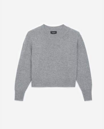 Pull gris à col rond, 147,50€, The kooples