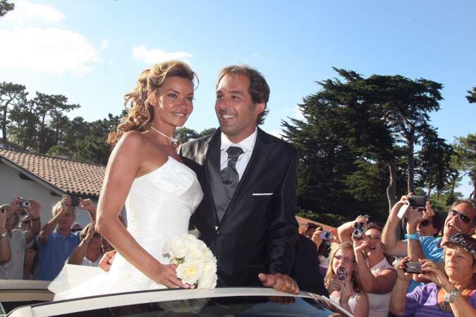 Ingrid Chauvin, lors de son mariage avec Thierry Peythieu, le 27 août 2011 à Lege Cap-Ferret. Le couple s'est séparé en novembre 2020.