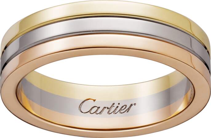 Alliance en or, jaune, gris et rose, 1 850 €, Cartier. 
