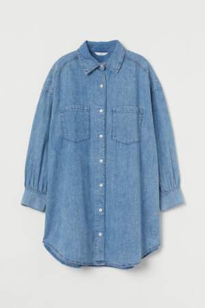 Longue chemise en denim, 29,99€, H&M