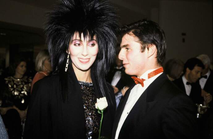 Tom Cruise et Cher à une soirée de la Maison Blanche, en octobre 1985