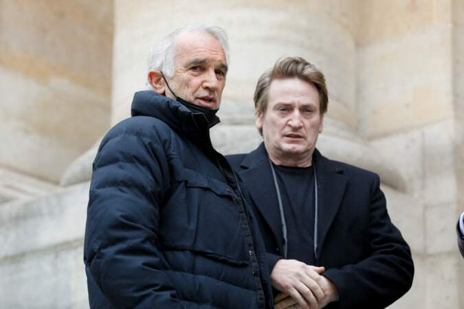 Alain Terzian et Benoît Magimel ce vendredi 5 mars à l'église Saint-Roch pour un hommage à Rémy Julienne