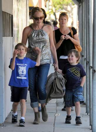 Sharon Stone aux côtés de ses fils 