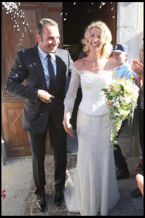 Jean Dujardin et Alexandra Lamy, le 25 juillet 2009 dans les Cévennes