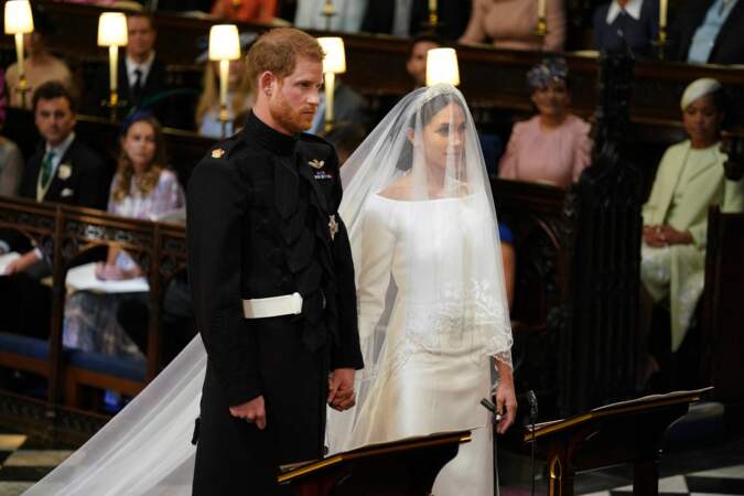 Meghan Markle et le prince Harry durant leur mariage le 19 mai 2018