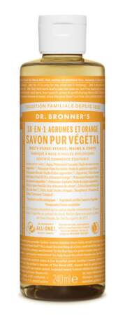 18-en-1 : Savon Liquide Pur Végétal Agrumes Dr. Bronner’s, 9,99€, en boutiques bio