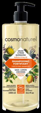 Shampoing fortifiant BIO Sauge & Citron - 1L - 13.90€, Cosmo Naturel, dans les magasins bio partenaires