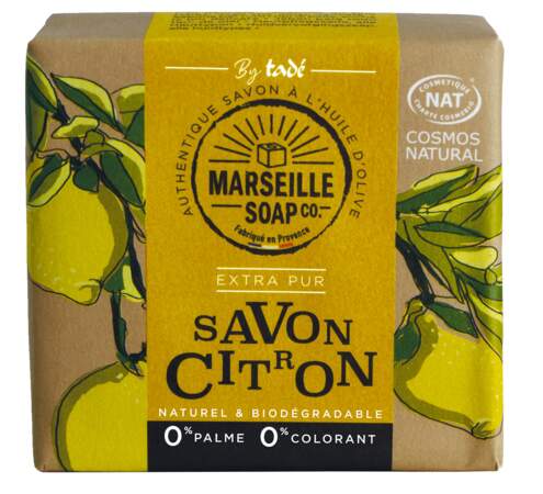 Marseille soap citron Certifié Cosmos Nat, Tadé, Pain de 100 g : 4,50 €,  sur tade.com