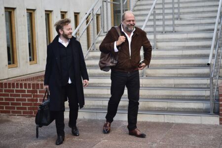 Les avocats Antoine Vey et Éric Dupond-Moretti au tribunal de Bobigny, le 20 septembre 2019.
