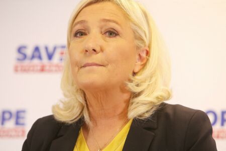 Marine Le Pen au siège du Rassemblement National, à Nanterre, le 9 octobre 2020.