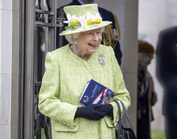 La reine Elizabeth II, lors d'une célébration militaire le 31 mars 2021.