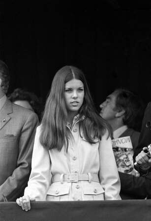 Caroline de Monaco lors du Grand prix de Formule 1, en 1971. La jeune fille a alors 14 ans. 