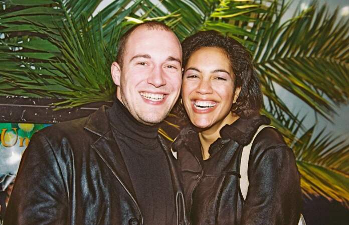 Julie et Christophe (Loft Story 1) lors d'une soirée brésilienne à Paris, le 12 février 2002.