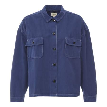 Sur chemise en jean Parrish Coton et Lin - Collection Femme , bleu marine, 149€, Bellerose sur Smallable