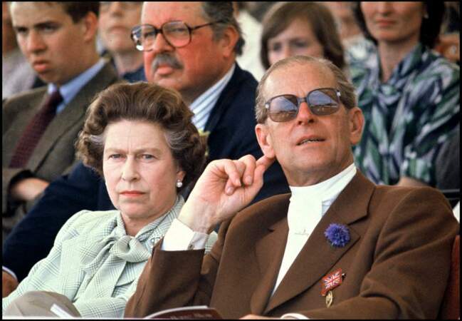Le prince Philip et son épouse la reine Elisabeth à Londres en 1982
