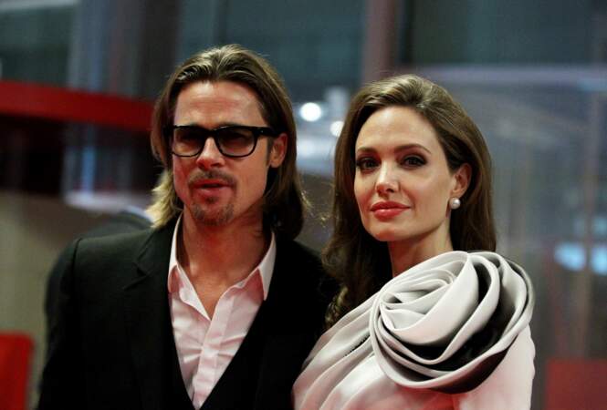 Angelina Jolie et Brad Pitt à l'avant-première du film "Au pays du sang et du miel", à Paris 