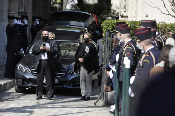 Patrick Laroche-Joubert, avec Alexia laroche-Joubert, aux obsèques d'Andreas Laroche-Joubert, aux funérailles d'Andreas, ce 19 avril 2021.
