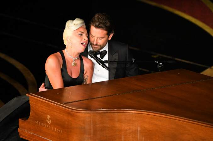 Lady Gaga et Bradley Cooper lors de la 91e cérémonie des Oscars. 
