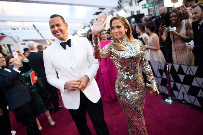 Alex Rodriguez et Jennifer Lopez lors de la 91e cérémonie des Oscars. 