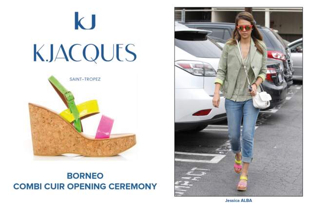Jessica Alba porte le modèle Borneo de K.Jacques.