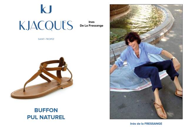Inès de la Fressange porte le modèle Buffon de K.Jacques.