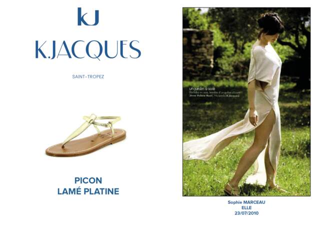 Sophie Marceau porte dans le ELLE du 23/07/2010 le modèle Picon de K.Jacques.