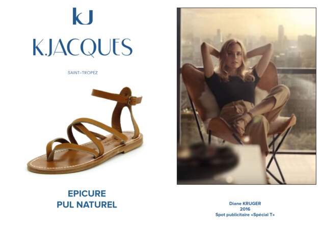 Diane Kruger porte le modèle Epicure de K.Jacques pour le spot de publicité "Spécial T".