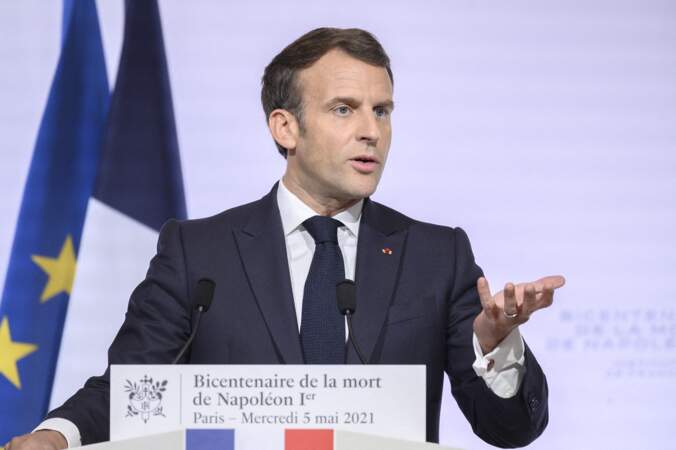 Emmanuel Macron prononce un discours à l'Institut de France, le 5 mai 2021 à Paris 