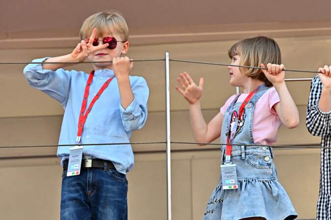 Les enfants du prince Albert II de Monaco assistent au E-Prix De Monaco