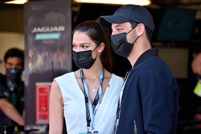 Iris Mittenaere et son compagnon Diego El Glaoui au E-Prix de Monaco