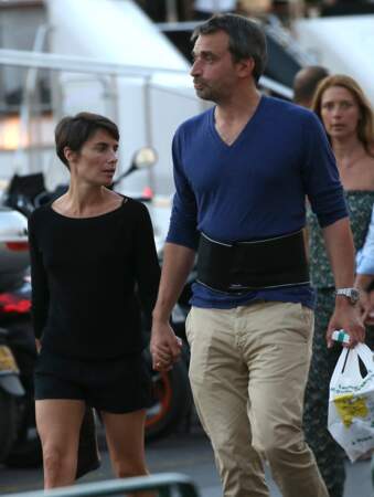 Alessandra Sublet et son mari Clément Miserez, à Saint-Tropez, le 10 juillet 2015