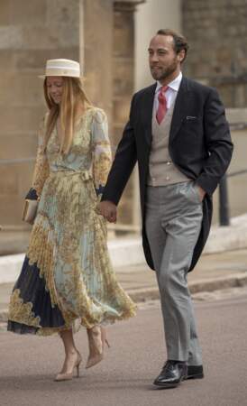 La robe plissée d'Alizee Thevenet au mariage de Lady Gabriella Windsor le 18 mai 2019.