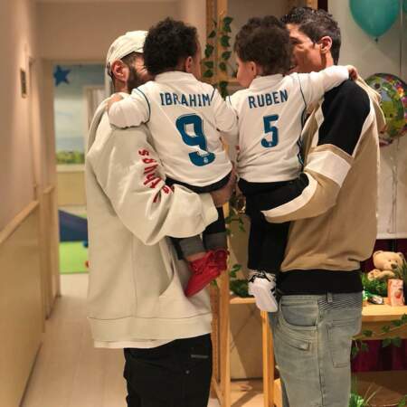 Karim Benzema et Raphaël Varane et leurs fils Ibrahim et Ruben