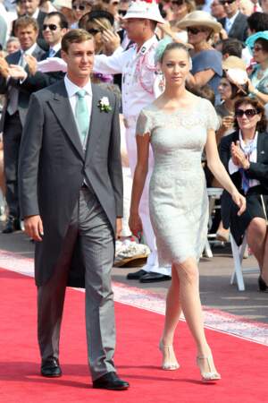 La robe courte pastel de Beatrice Borromeo au mariage du prince Albert et Charlene de Monaco